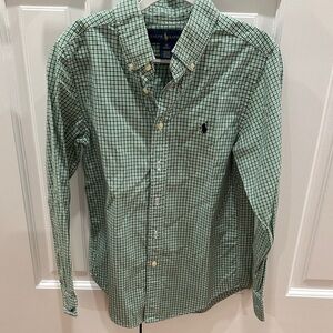 Ralph Lauren Boys Green Plaid Shirt